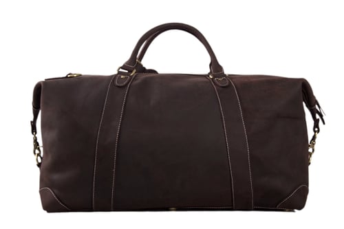 Image of Handmade Vintage Genuine Cowhide Leather Travel Bag, Duffle Bag, Weekender Bag DZ07