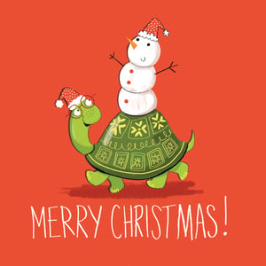 Image of Turtle Christmas card (single card)