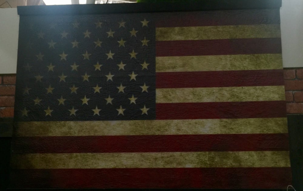 Image of Vintage Leather USA Flag