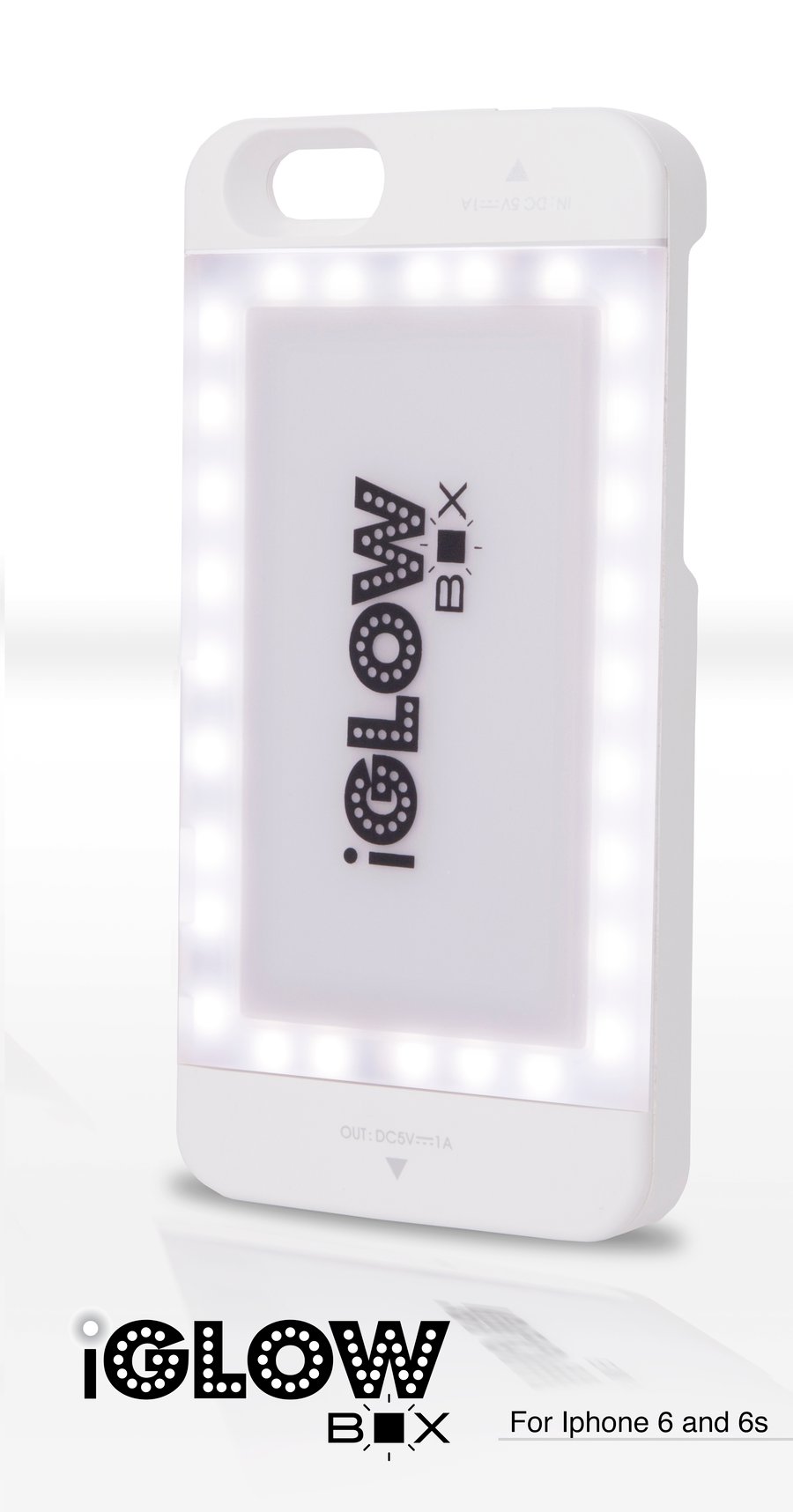 Image of PRE ORDER: iGLOW box iPHONE 6 Case - WHITE case - BLACK  Logo 