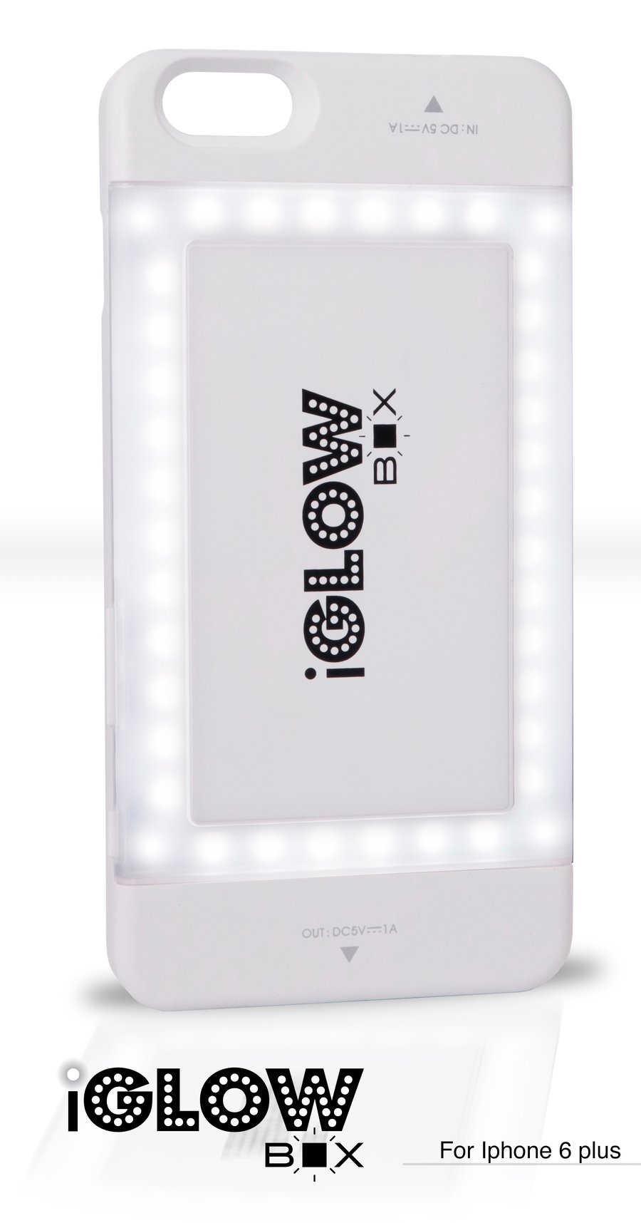 Image of PRE ORDER:  iGLOW box iPHONE 6 PLUS - WHITE Case -  BLACK Logo 