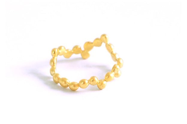 Image of Perles de pluie, ring in solid gold 18k