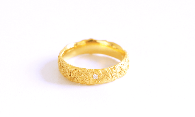 Image of Sur le sable, ring in gold 18k with diamond
