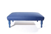 Image of Navy Blue Wool Footstool