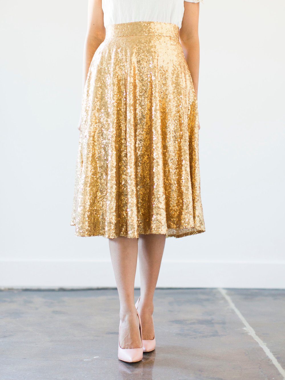 Image of True Gold Sequin Skirt