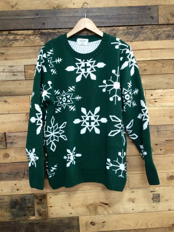 Image of Limited Edition Green Snowflake Heavyweight Jumper