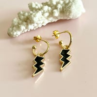 Image 3 of Half Hoops Lightning Bolt - Black