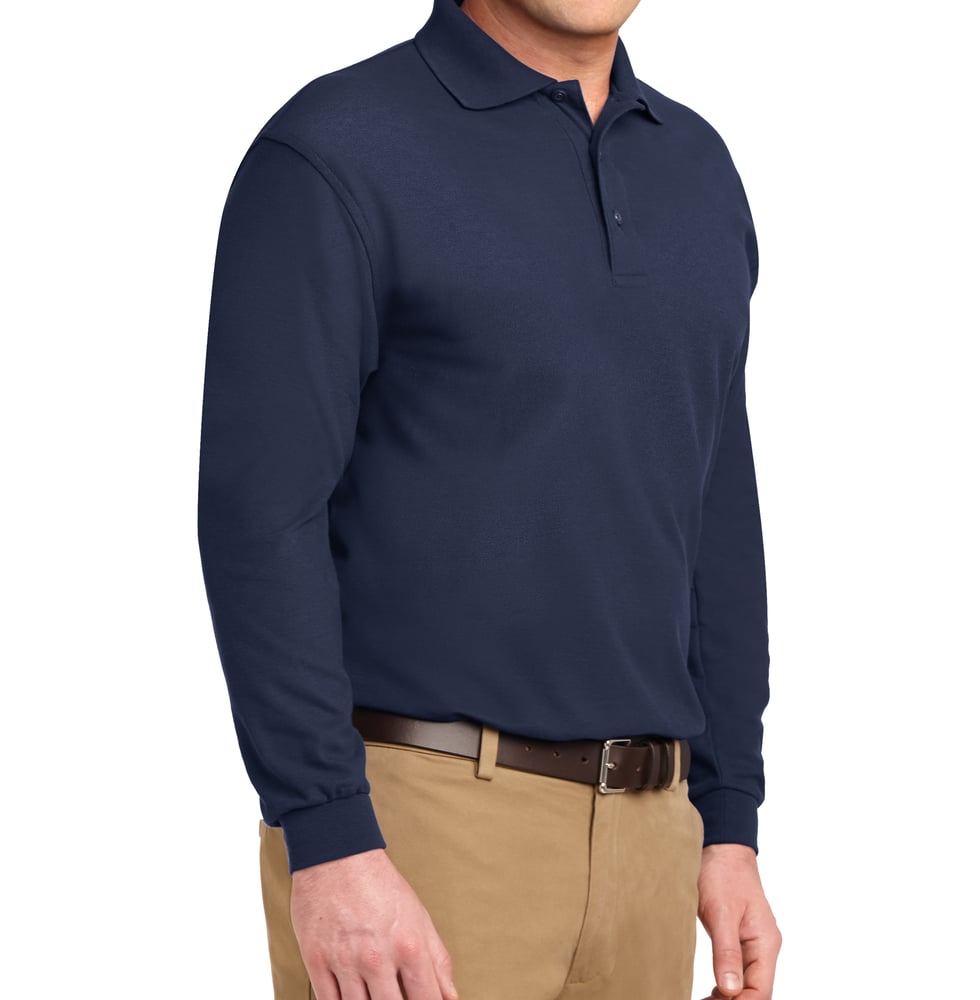 Men's Tall Silk Touch Long Sleeve Polo (TLK500LS) / Corporate Apparel, Inc.