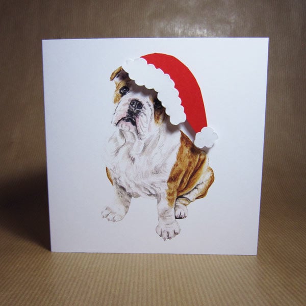 Image of English Bulldog Christmas Card