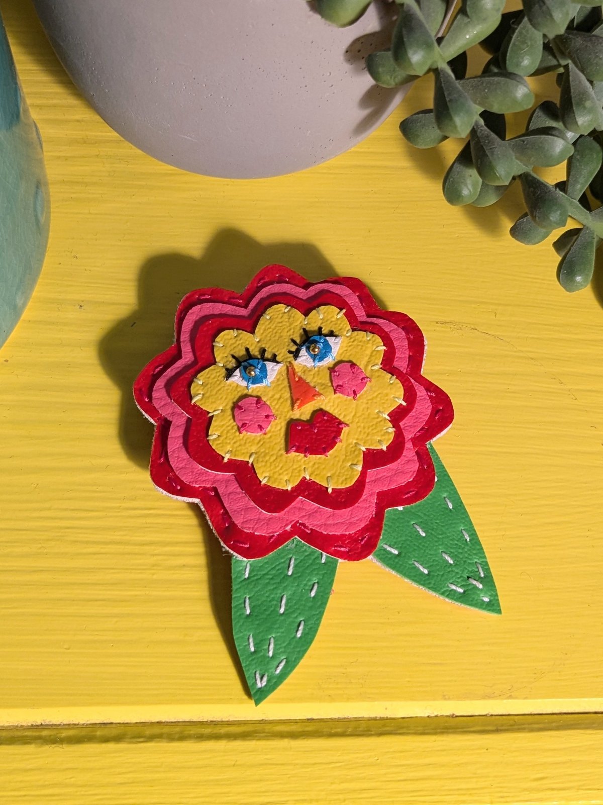 Image of Flower Face Brooch