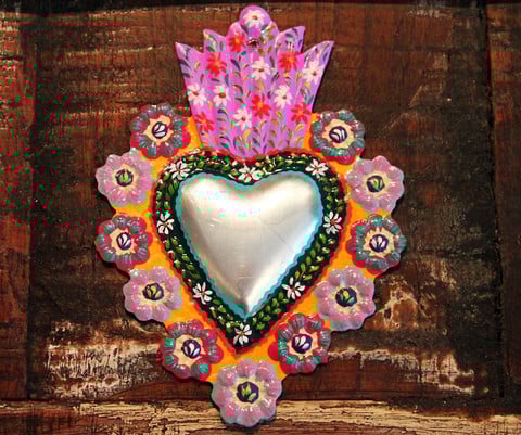 Image of Custom Channeled Milagros or "Miracles"  Sacred Heart Necklace