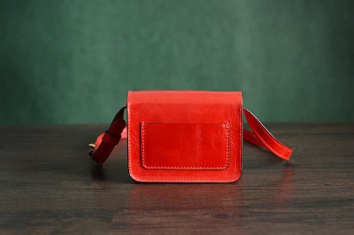 Image of Custom Handmade Italian Vegetable Tanned Leather Satchel, Messenger Shoulder Bag For Women D031