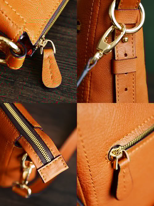 Image of Custom Handmade Italian Vegetable Tanned Leather Messenger Shoulder Bag Men Satchel Bag D032