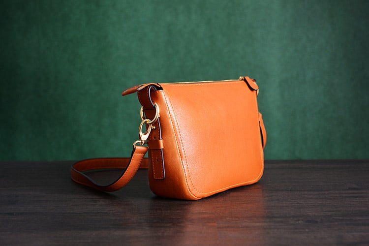 Custom Handmade Italian Vegetable Tanned Leather Satchel Bag
