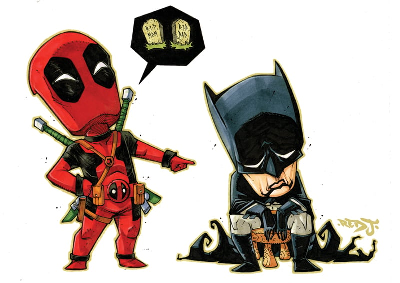 Deadpool: Why so mean to Batman? A4 print. | The Red J Art Store