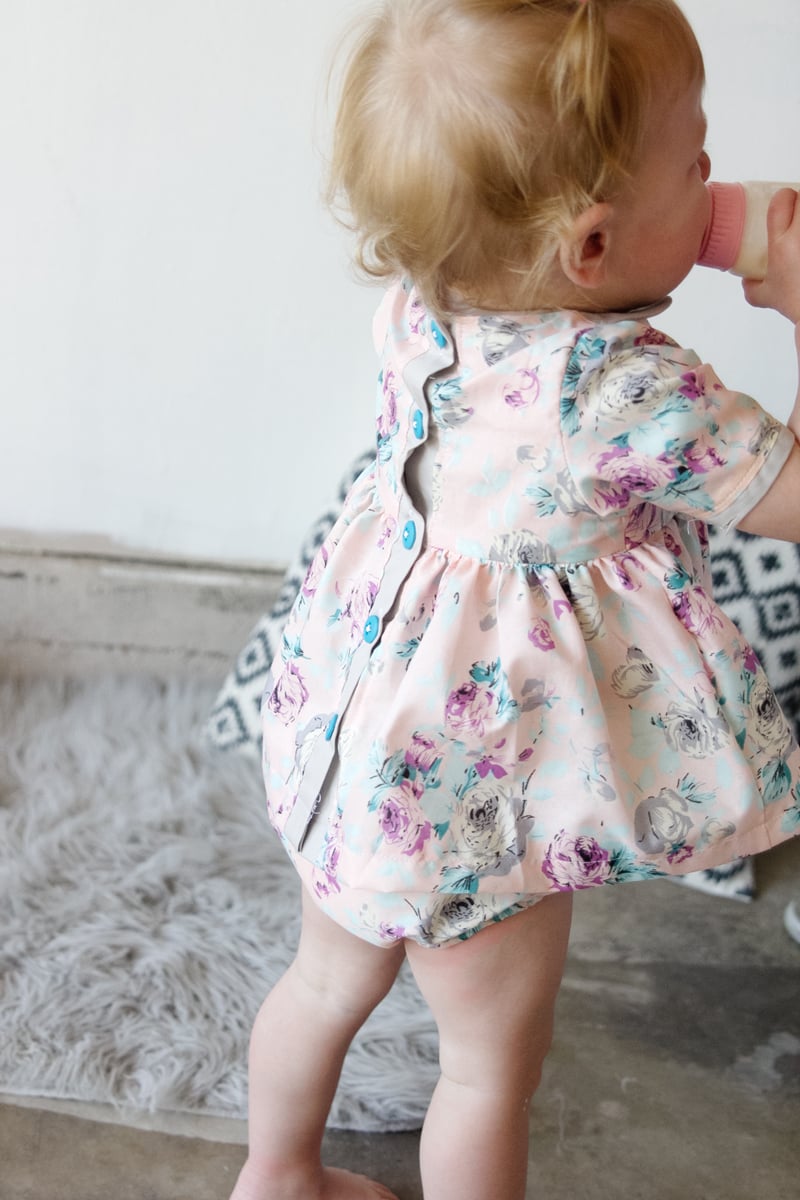 Image of INFANT - Gold Collar Girl Dress/Top + Button Bloomers 