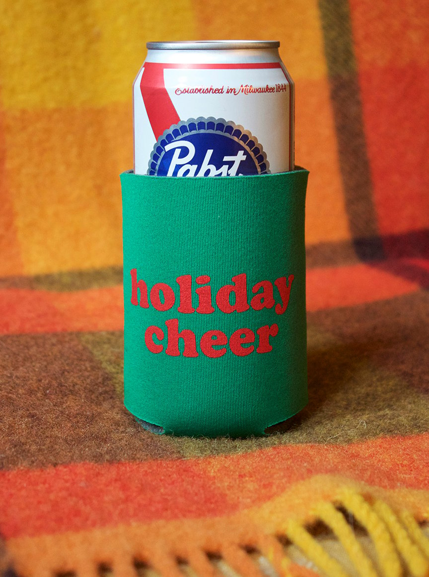 Holiday Cheer- screen-printed can cooler