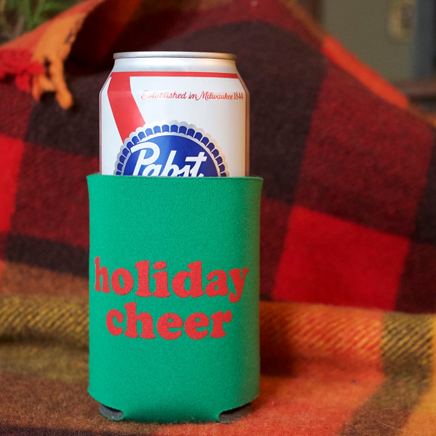 Holiday Cheer- screen-printed can cooler