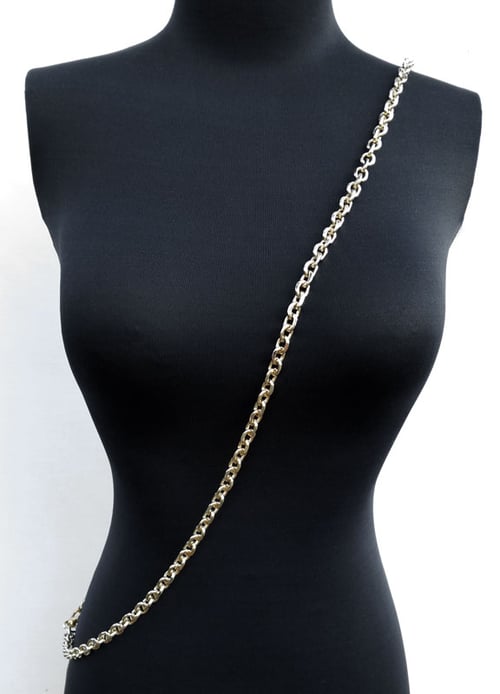 Image of LIGHT GOLD Chain Purse Strap - Rolo, Diamond Cut Accents - 3/8" (9mm) Wide - Choose Length & Clasps