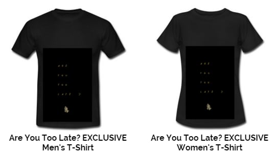 Image of Are You Too Late? Black And Gold T-Shirt