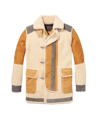 SCOTCH & SODA SHEARLING & LAMBSKIN SUEDE COAT