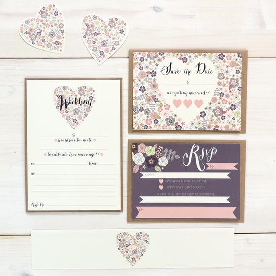 Image of Love Heart 'Write Your Own' Wedding Range