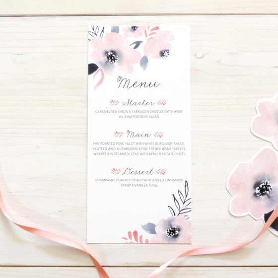 Image of Sweet Posey Wedding Menu