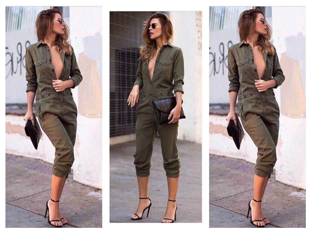 green jump suits