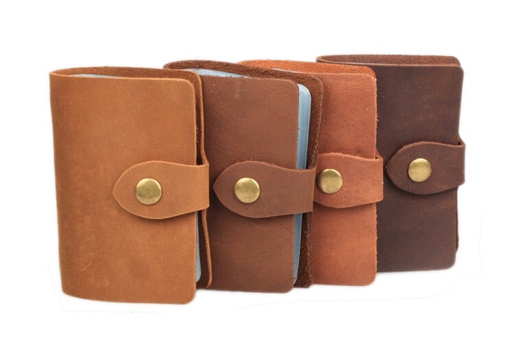 Image of Handmade Genuine Leather Card Holder, Ramdom Colors for Shipment A1503