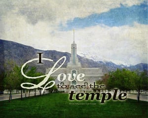 Image of I Love To See The Temple: Mt Timpanogos Utah LDS Mormon Temple Art