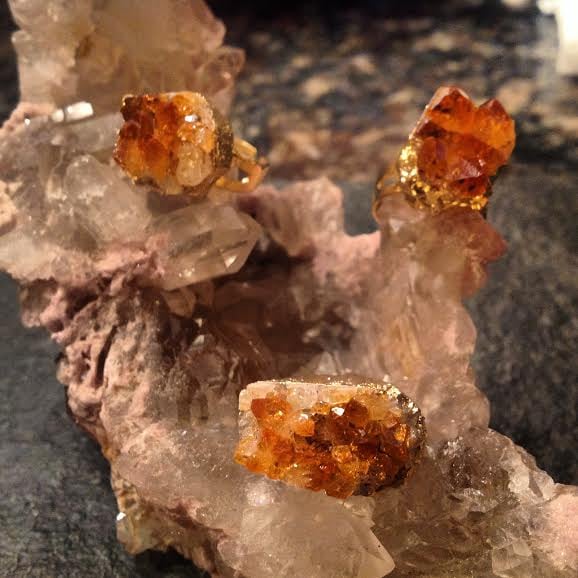 Image of Coming into YOUR PERSONAL POWER Gold Plated Citrine Druzy (adjustable)
