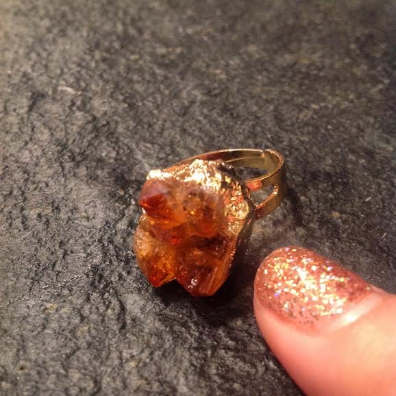 Image of Coming into YOUR PERSONAL POWER Gold Plated Citrine Druzy (adjustable)