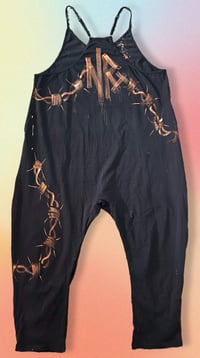 Image 2 of “CRAZED” CUSTOM BLEACH PAINTED BAGGY ROMPER MEDIUM