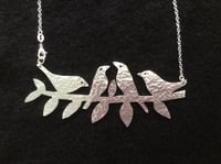 Four Birds on a branch necklace (long)