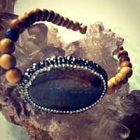 Image 1 of Harmonizing <3 Hematite Encrusted Agate with Sandalwood and Black Opal