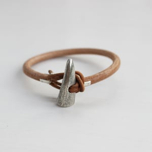 Image of men's silver toggle bracelet, natural