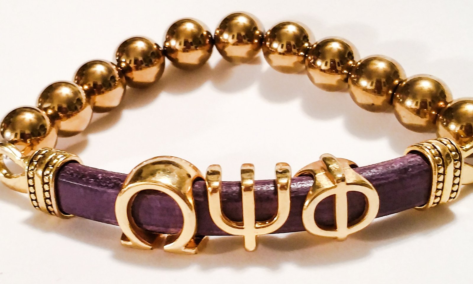 omega psi phi beaded bracelet