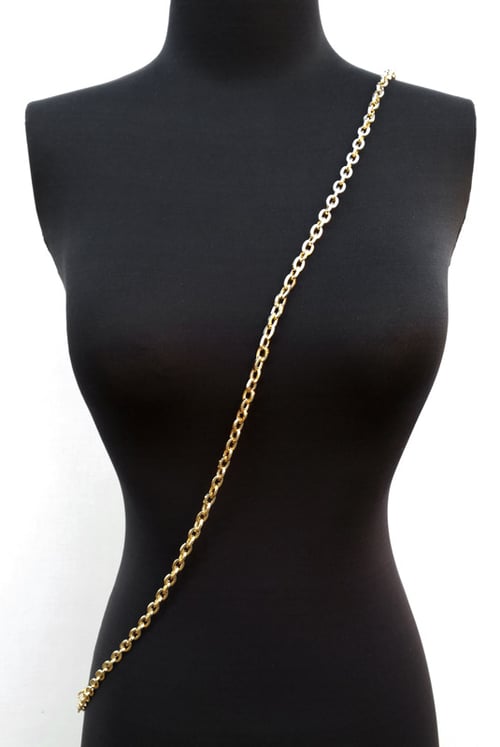 Image of GOLD Chain Strap - Mini Elongated Box Chain - 1/4" (7mm) Wide - Choice of Length & Hooks/Clasps