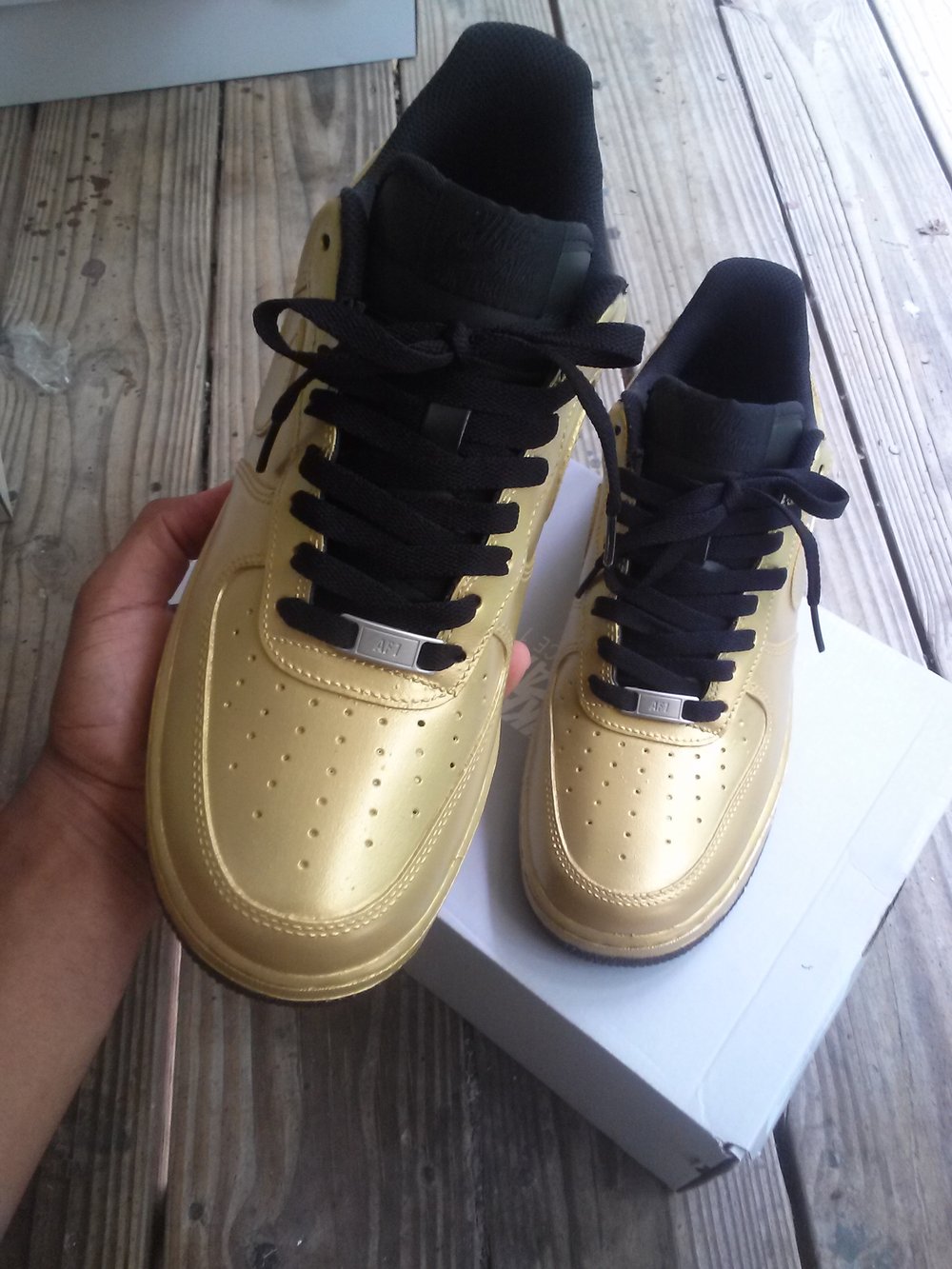 Image of Nike Air Force 1 Low (Black/Gold)