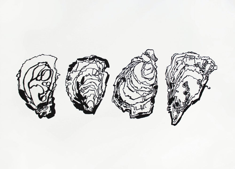 Image of Four oysters Print