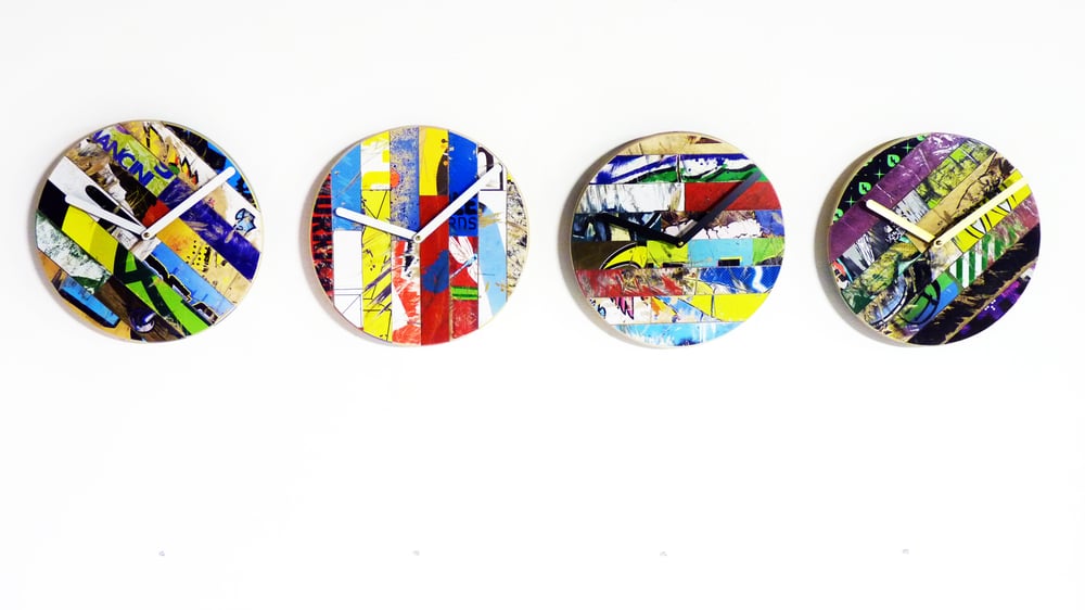 Image of Basic Skateboard Clock- 10"(254mm) Dia. WallClock by Deckstool.