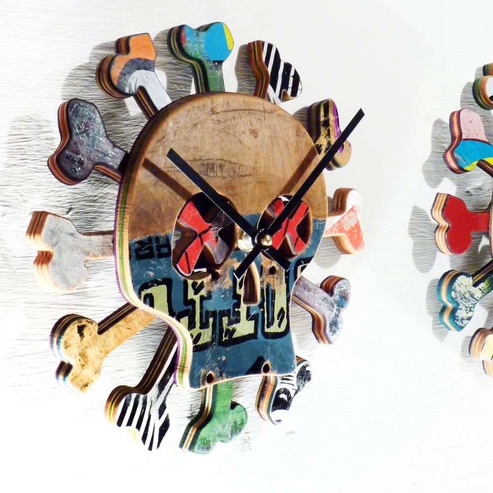 Image of "Boneless" Skateboard Clock by Deckstool.