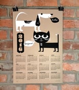 Image of 2016 Wall Calendar - Silkscreen Cat & Dog Buds - SOLD OUT