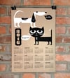 2016 Wall Calendar - Silkscreen Cat & Dog Buds - SOLD OUT
