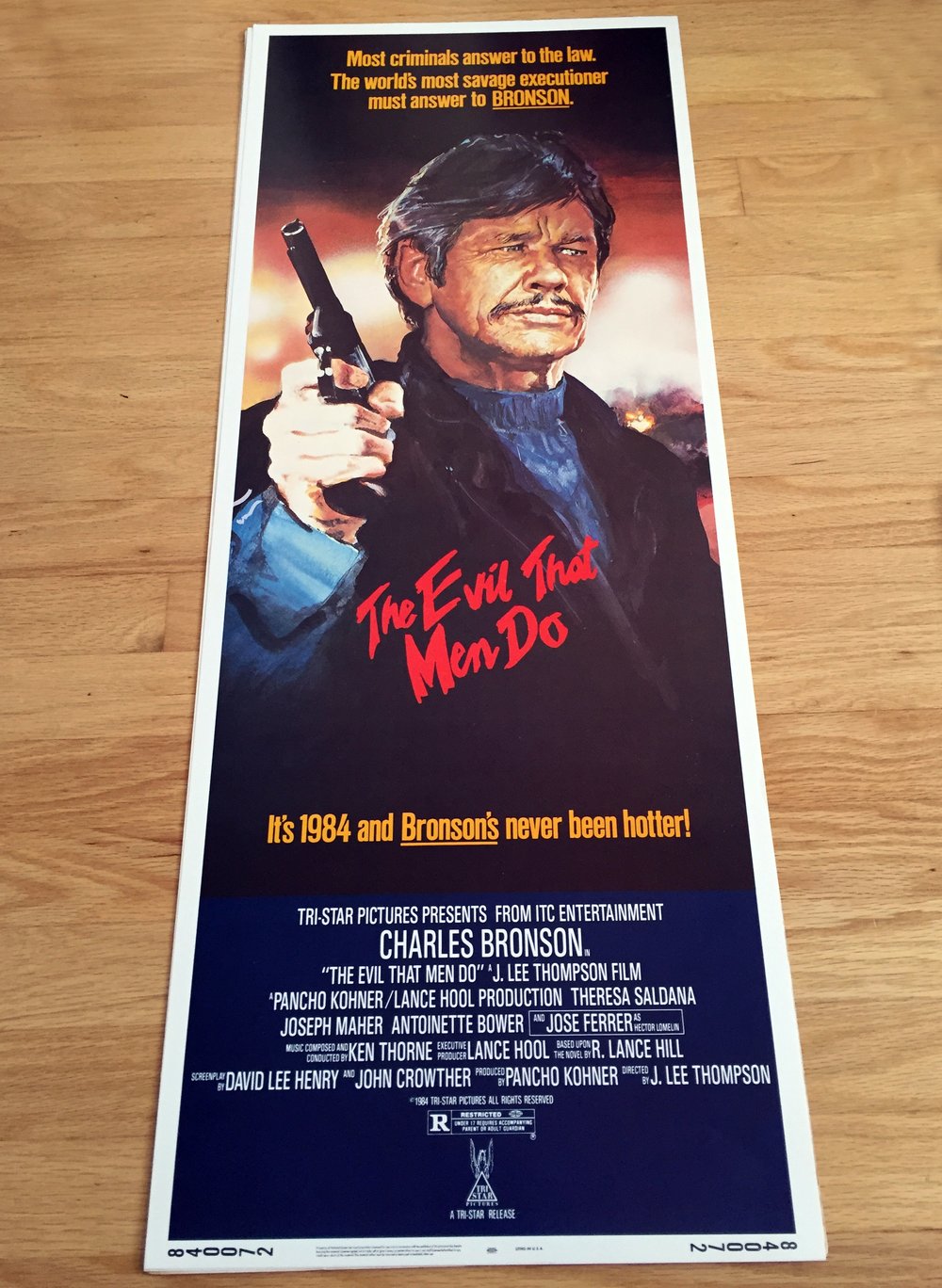 1984 THE EVIL THAT MEN DO Original U.S. Insert Movie Poster