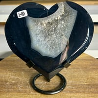 Image 1 of Black Agate Heart (24A)