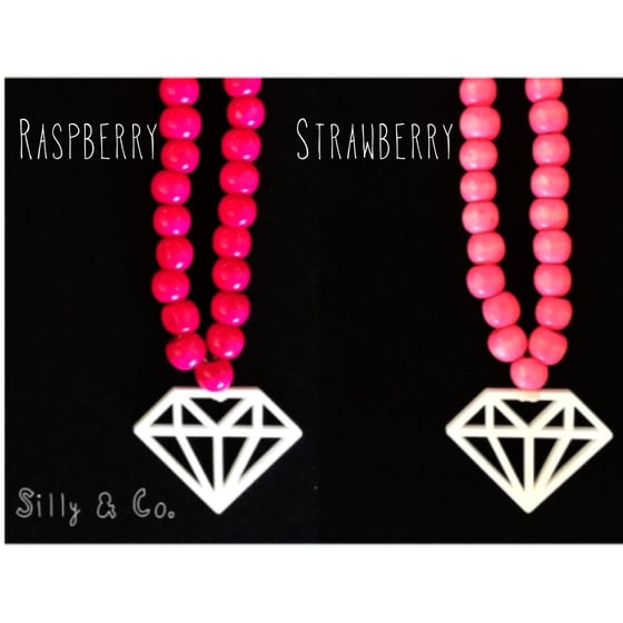 Image of Diamond Necklace - Raspberry/Strawberry