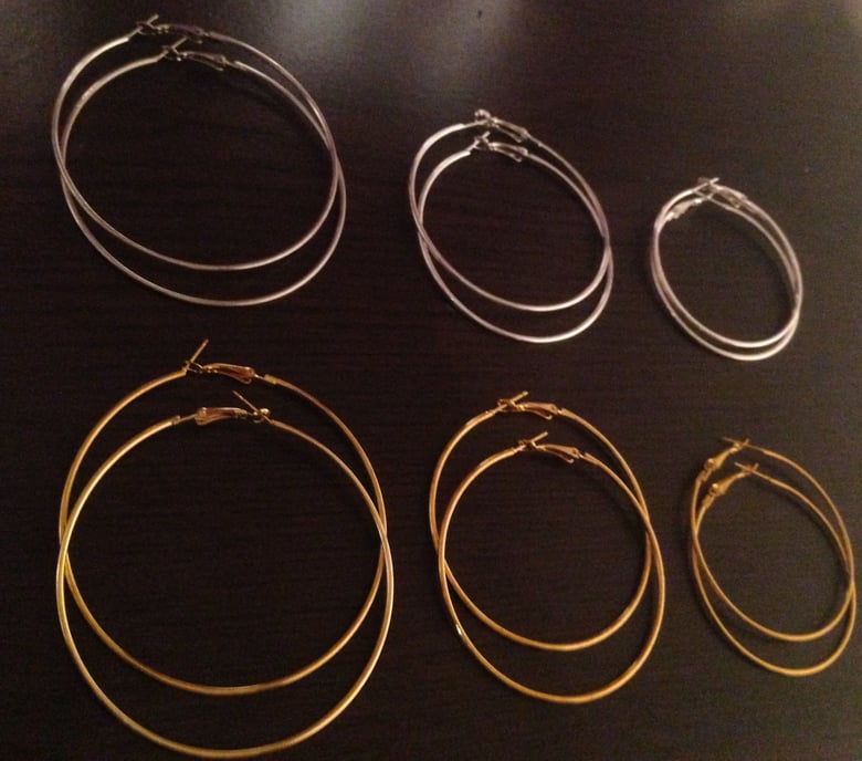 Image of Basketball Wives Blank Gold & Silver Hoop Earrings