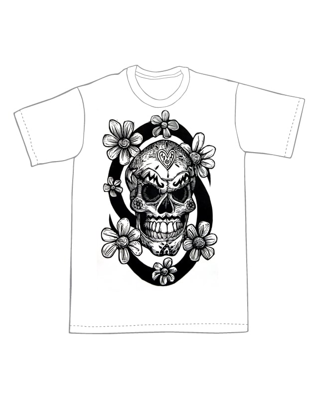 Sugar Skull with Flowers (B1) **FREE SHIPPING**