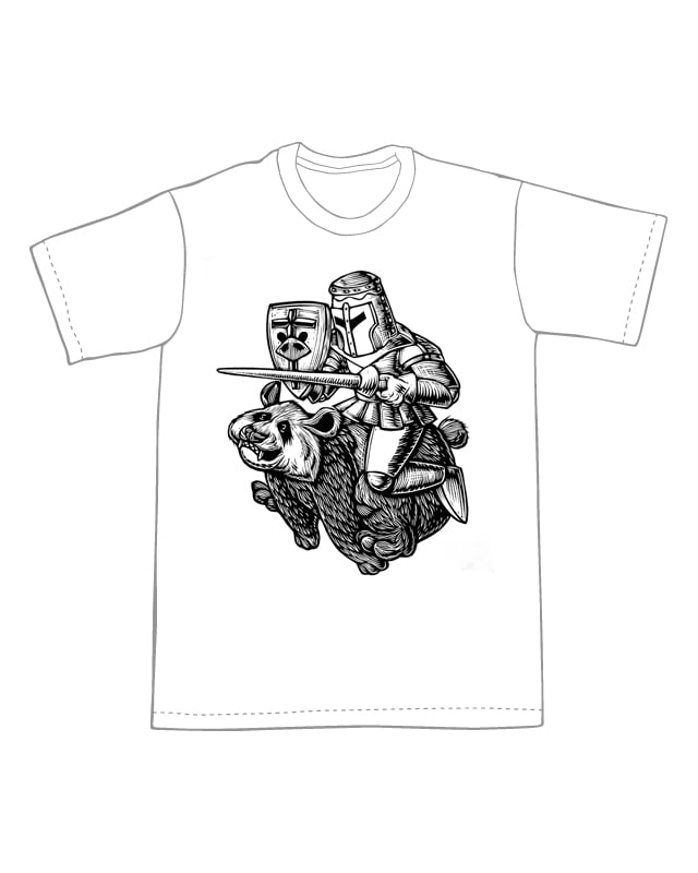 The Black and White Knight T-shirt (A2)**FREE SHIPPING**
